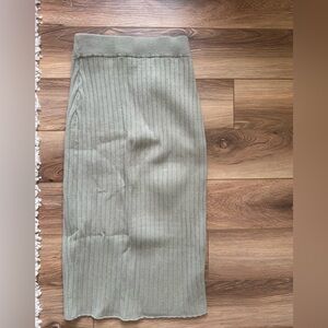 Abercrombie & Fitch Ribbed Knit Skirt in Light Green